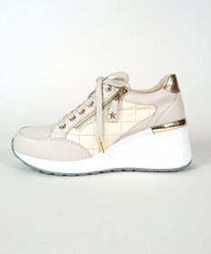 Dominic3 ヒールアップ サイドキルティング ジップスニーカー