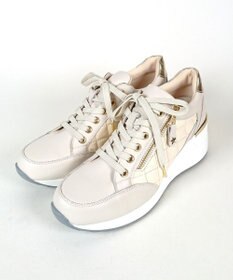 Dominic3 ヒールアップ サイドキルティング ジップスニーカー