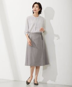 J.PRESS LADIES L 幾何プリント ボウタイ カットソー