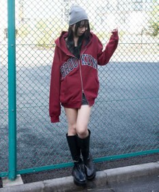 WEGO グラフィックBIGZIPパーカー