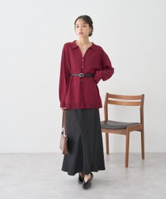 earth music&ecology 袖口スリットスキッパーカーディガン