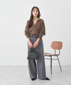 earth music&ecology 袖口スリットスキッパーカーディガン