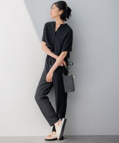 23区 【新色追加/洗える】ストレッチジョーゼット テーパード パンツ