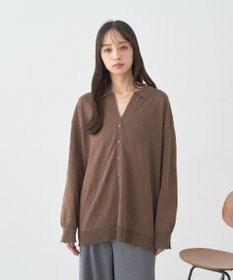 earth music&ecology 袖口スリットスキッパーカーディガン