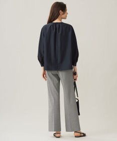 自由区 L 【洗える】シアーエンブロイダリープルオーバー ブラウス