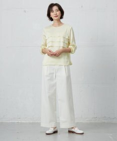 J.PRESS LADIES S 【洗える】20チノストレッチ ワイドパンツ