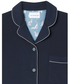 une nana cool 【綿混】ソフトコットンリブ 長袖開襟パジャマ MADE WITH LIBERTY FABRIC