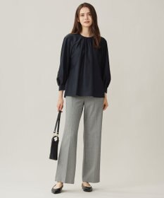 自由区 L 【洗える】シアーエンブロイダリープルオーバー ブラウス