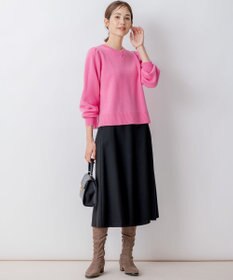 組曲 【8色展開・前後着用可】ウールカシミヤミックス パフスリーブ ニット