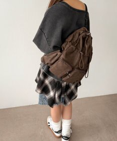 WEGO 【ユニセックス着用ITEM】2ポケットPUドロストナップサック