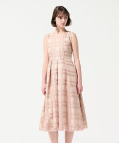GRACE CONTINENTAL スパンコールチェックドレス