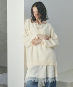 YECCA VECCA 2wayヘンリーネックルーズニット