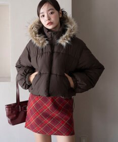 WEGO 【25年秋冬新作/SMサイズ展開】2WAYファーフードショートパファーブルゾン