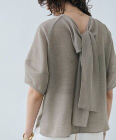 BEIGE， LIATRIS / バックリボン ハーフスリーブブラウス