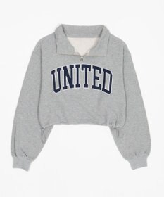 WEGO グラフィックハーフジップスウェット