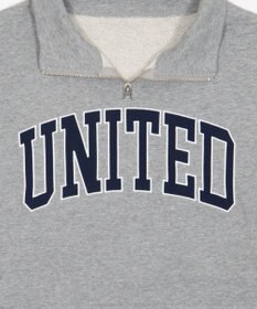 WEGO グラフィックハーフジップスウェット