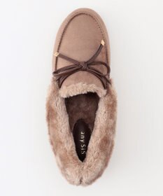 ANY SIS リボンフェイクファー モカシン