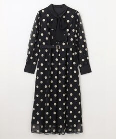 GRACE CONTINENTAL ラメドット刺繍ドレス