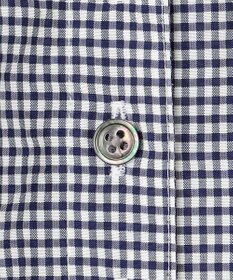 J.PRESS LADIES S 【洗える】アセVis ギンガム フリル襟 ブラウス