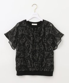 ANY SIS 【洗える】シフォンプリント ブラウス