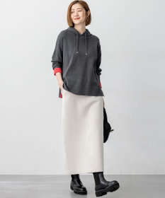 23区 L 【洗える】ダブルフェイスニット パーカー