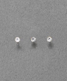 Phoebe 【金属アレルギー対応】3setビジューピアス　ゴールド/サージカルステンレス