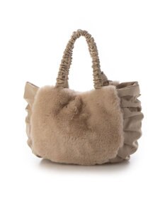 UNBILLION カシュカシュ cachecache / 下がりリボンエコファーコンビラウンドトート