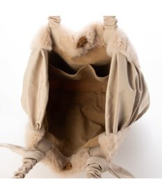 UNBILLION カシュカシュ cachecache / 下がりリボンエコファーコンビラウンドトート