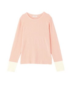 Green Parks アンチピリング袖配色ニットプルオーバー