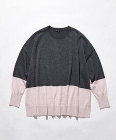 23区 S 【洗える】ウーステッドウール カラーブロック ニット