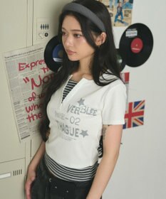 WEGO ストライプレイヤードクロップドT