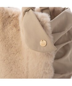 UNBILLION カシュカシュ cachecache / 下がりリボンエコファーコンビラウンドトート