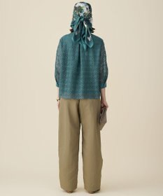 自由区 S ジオメトリックレース ブラウス