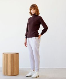 23区GOLF 袖コンシャスで華やかさを添えて◎【23Fondation/WOMEN】タートルネック カラーニット