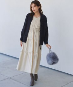 Tiaclasse 【洗える】ダブルジップリブニットカーディガン