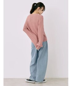 earth music&ecology 刺繍入りケーブルニットプルオーバー