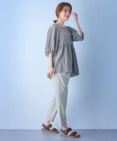 ANY 【WEB限定/洗濯機可】サッカーギャザーペプラムブラウス