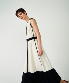 GRACE CONTINENTAL 配色ポンチフレアワンピース