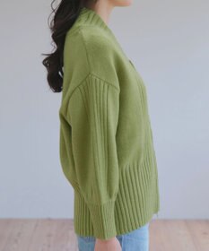 Tiaclasse 【洗える】ダブルジップリブニットカーディガン