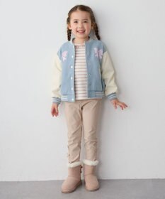 ANY KIDS リボン×ボーダー長袖Tシャツ