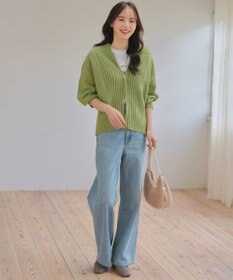 Tiaclasse 【洗える】ダブルジップリブニットカーディガン