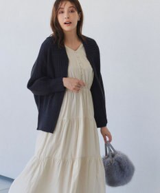 Tiaclasse 【洗える】ダブルジップリブニットカーディガン