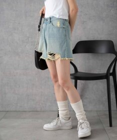 WEGO ダメージデニムショートパンツ