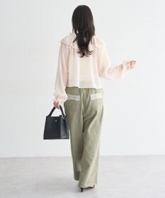 earth music&ecology シアーチェック2wayオフショルブラウス