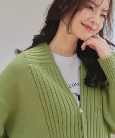 Tiaclasse 【洗える】ダブルジップリブニットカーディガン