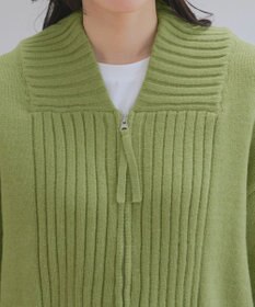 Tiaclasse 【洗える】ダブルジップリブニットカーディガン