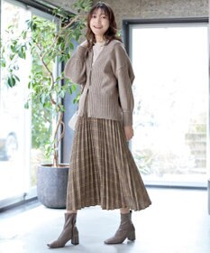 Tiaclasse 【洗える】ダブルジップリブニットカーディガン