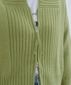 Tiaclasse 【洗える】ダブルジップリブニットカーディガン