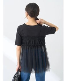 earth music&ecology ＳＥＴ２点チュールビスチェ＋リブプルオーバー