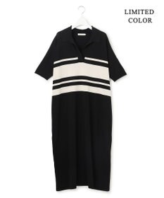 ICB 【WEB限定カラーあり】VIS/NYハイゲージ 半袖ポロニットワンピース